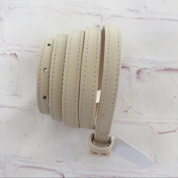 J. Crew Accessories - [J. Crew] NWT cream leather skinny belt large